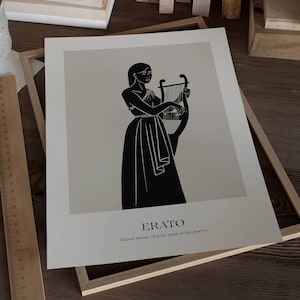 Greek muse Erato art printable | Greek Mythology wall art | Greek godess poster | Mediterranean print | The Muses Collective