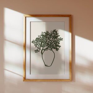 Farm house autumn flowers vase art printable, Digital download rustic abstract print, Flower vase aesthetic print, Minimal scandi art