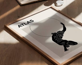 Atlas Print | Greek Mythology, Classic Art History (Digital Download)