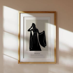 Greek muse Thalia art printable | Mythology wall art | Ancient Greece poster | Mediterranear art | The Muses Collective