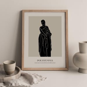 Greek muse Polyhymnia art printable | Mythology wall art | Goddess wall art | Mediterranean poster | The Muses Collective