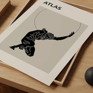 Atlas art printable | Greek Mythology print | Classic Art History print | Mediterranean wall decor | Instant download