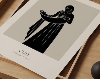 Greek muse Clio art printable | Greek mythology art | Mediterranean decor | The Muses Collective | Instant download