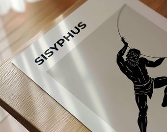アート・デザイン・音楽 Sisyphus Fighter sarcophage VISITORS Sisyphus Myth Art Printable | Greek Mythology Print | Classic Art