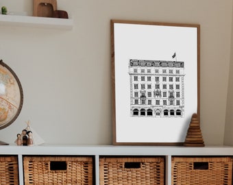 Fortnum and Mason London Illustration | Fortnum and Mason Print | London Travel Print