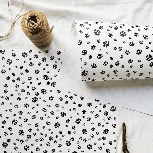 Paw Print Wrap Paper Etsy