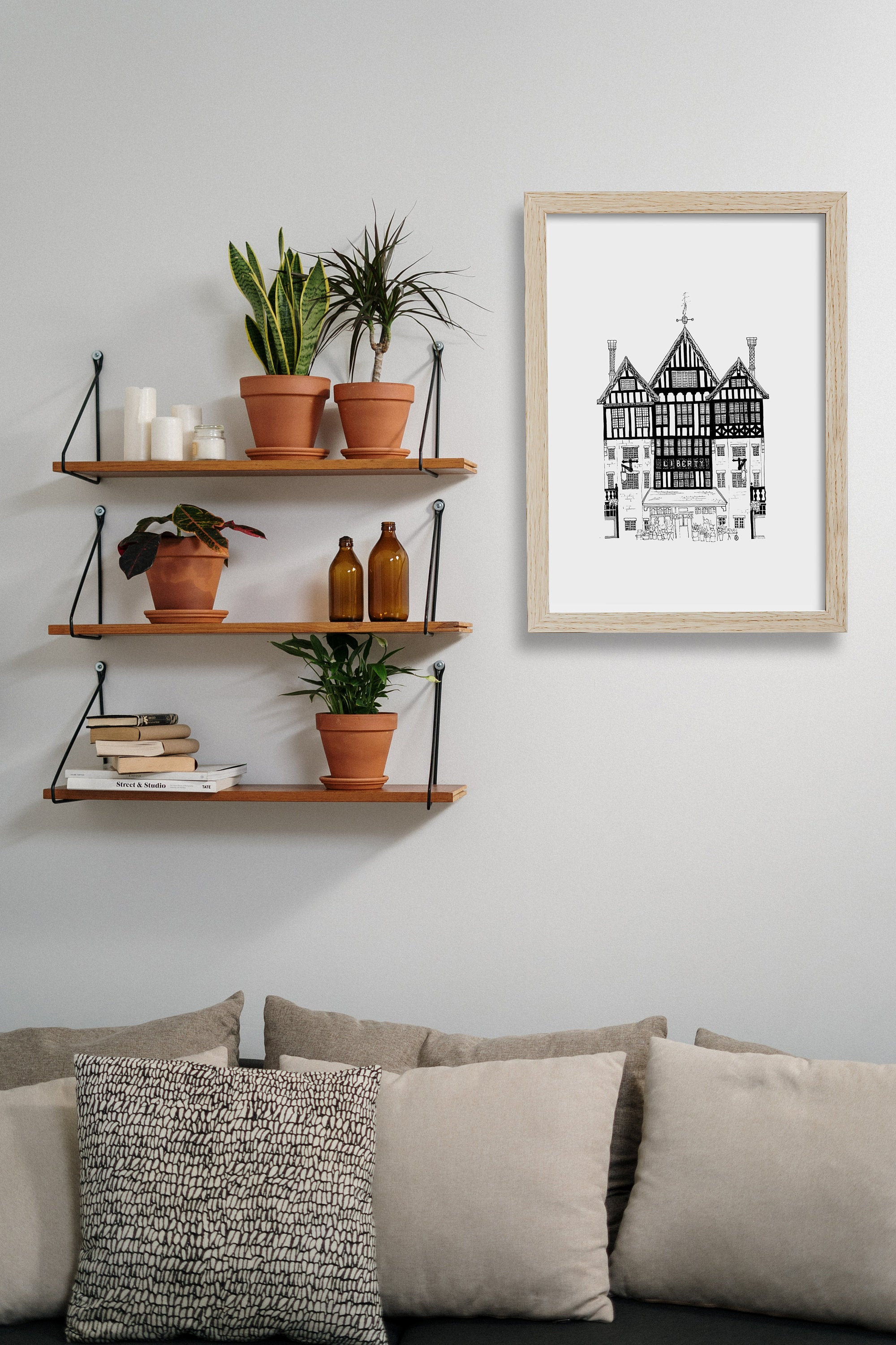 Iconic Liberty of London Wall Art Print | Liberty of London Illustration | Printable Travel Poster Housewarming Art Gift