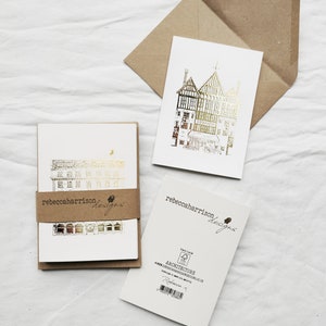 Liberdade icônica de Londres, Fortnum e Mason Cartões | Conjunto de 6 cartas de arquitetura | Conjunto de presente icônico da arquitetura de Londres | Presente de Arquitetura