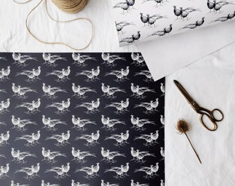 Recyclable Pheasant Wrapping Paper | Pheasant Design Eco Wrapping Paper | Pheasant Gift Wrap | Eco Friendly Gift Wrap