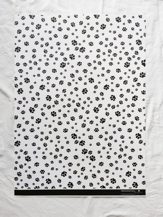 Recyclable Dog Paw Print Wrapping Paper Dog Design Eco Wrapping