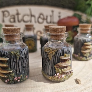 Fairy Gift - Stash Jars - Mini Woodland Inspired Glass Jars - Pixie - Mushroom - Fungi - Toadstool - Moss - Nature - Hippie - Witchy
