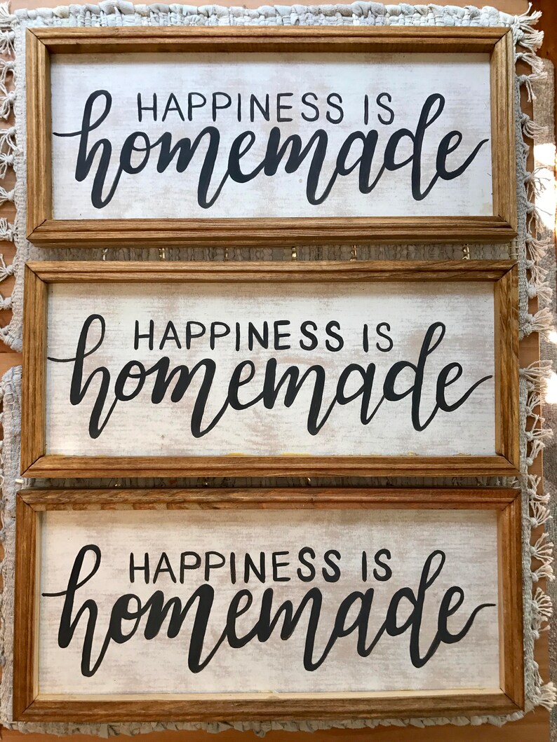 Happiness is Homemade Wooden Framed Sign Etsy