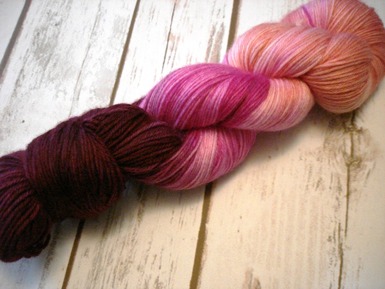 Variegated AG2N Speckled Hand Dyed Yarn Sprinkles Colorway A Guy Two Needles A Rose by any other Name...