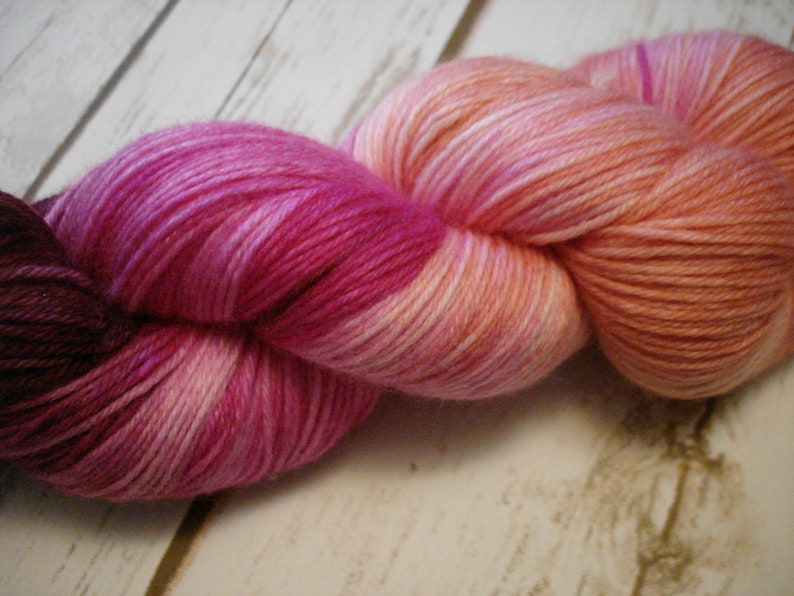 Variegated AG2N Speckled Hand Dyed Yarn Sprinkles Colorway A Guy Two Needles A Rose by any other Name...