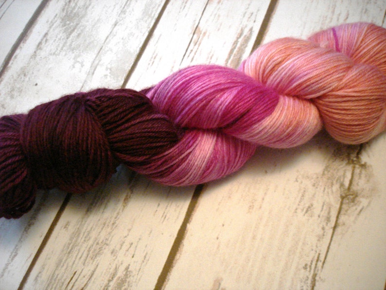 Variegated AG2N Speckled Hand Dyed Yarn Sprinkles Colorway A Guy Two Needles A Rose by any other Name...