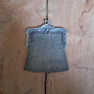 Petite Bourse Porte-Monnaie En Mailles D'Argent - Occasion - Pour Femme