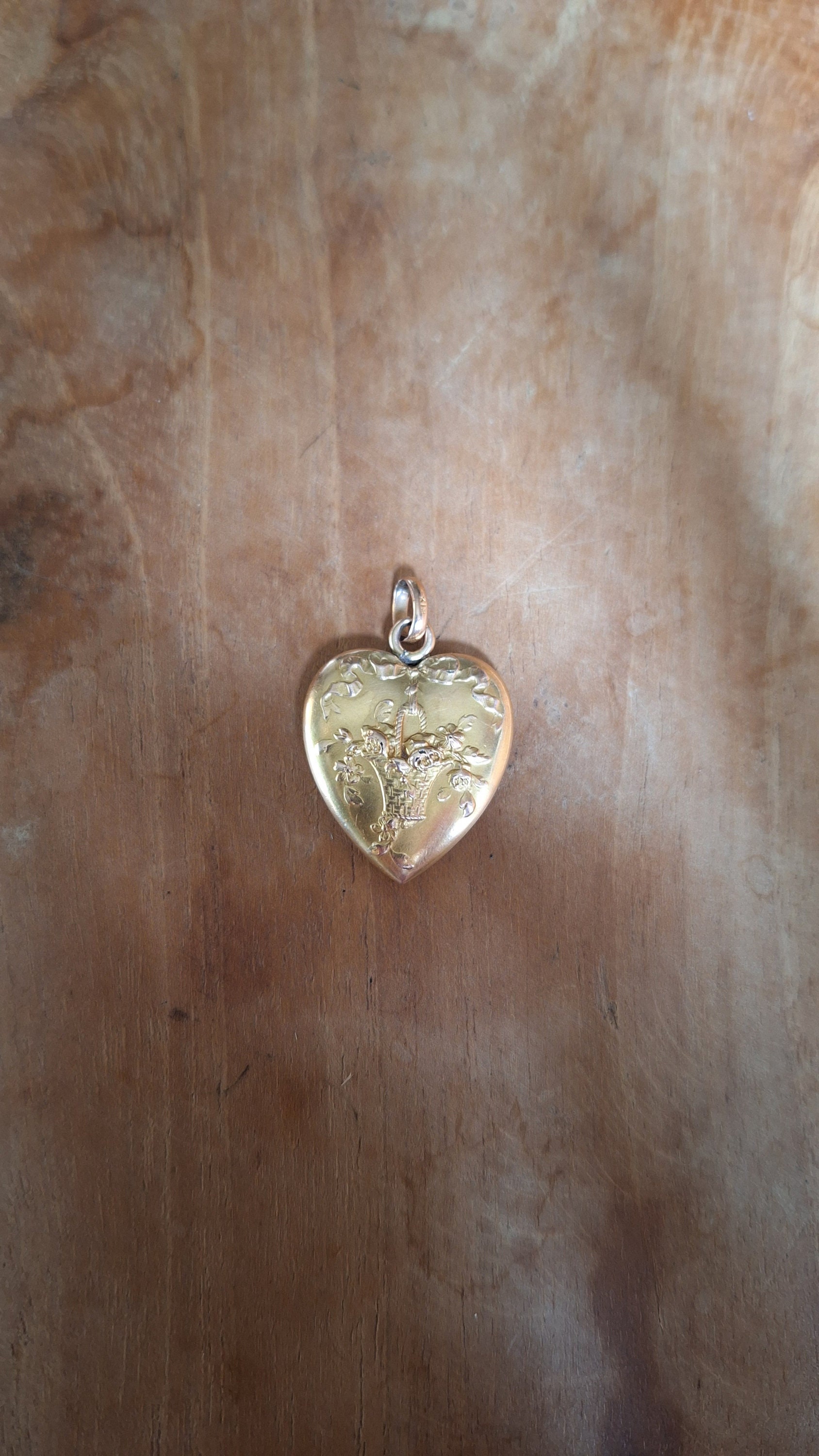 ANCIEN PENDENTIF COEUR Porte Photo Art Nouveau Plaque Or EUR 18,00 - FR