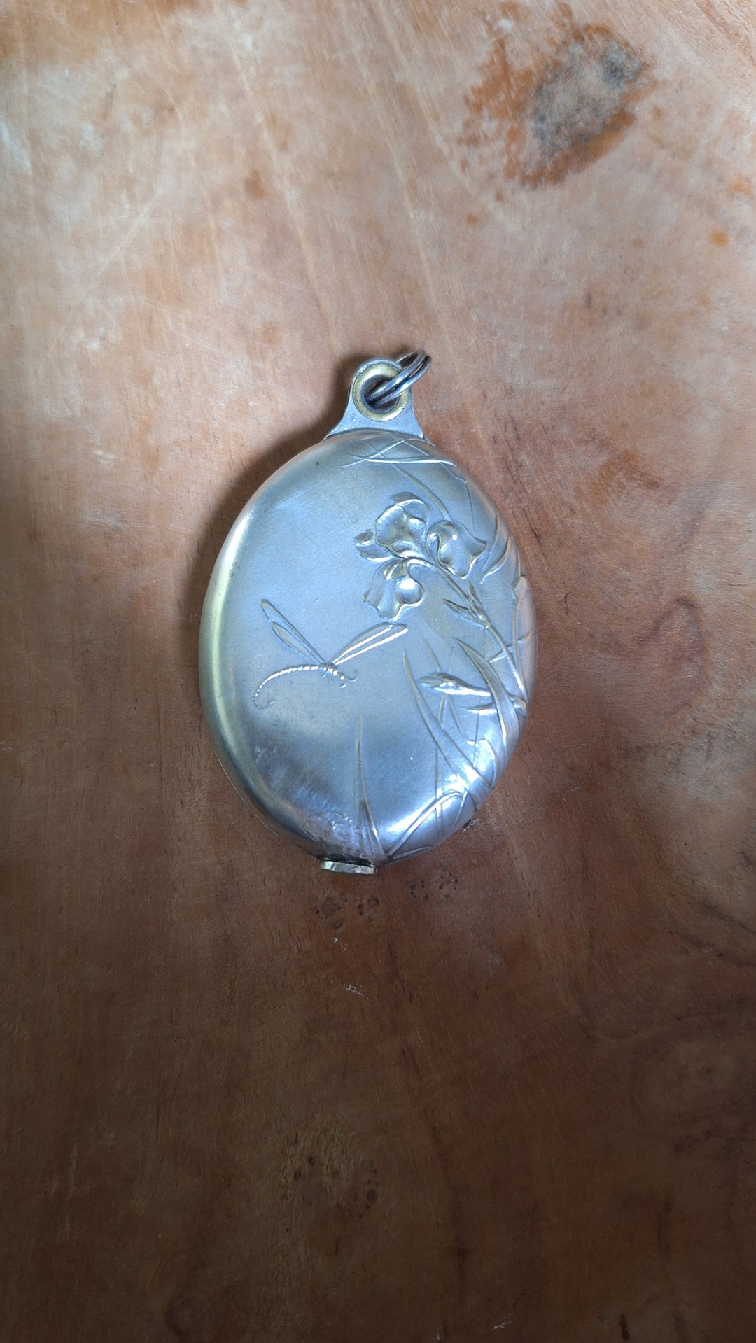 Pendentif Médaillon Art Nouveau En Argent 925 - Grenade Et Marcassite, Longueur 31mm, Gemondo