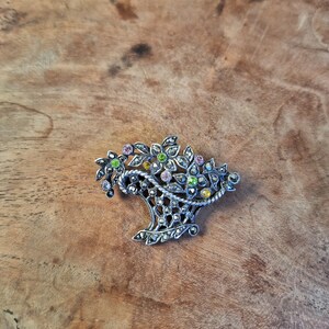 Broche Oiseau Argent Marcassite Nacre - Clip Corsage Ancien, Poinçon Sanglier, Origine France