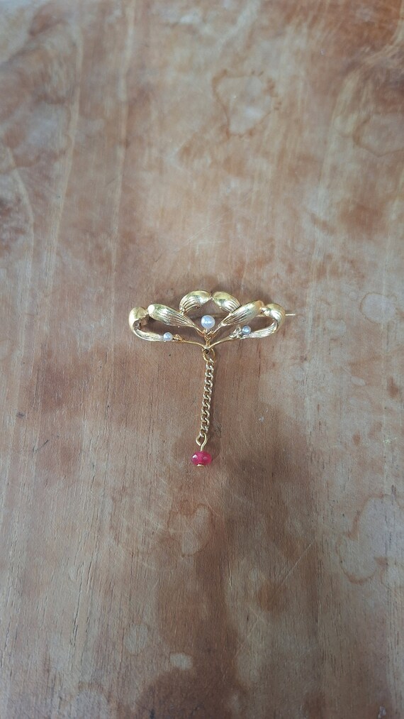 Broche Ancienne Art Nouveau En Plaqué Or - Marque FIX - Occasion Bon état