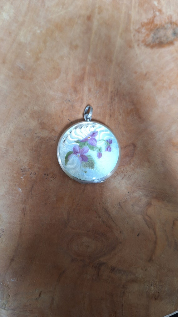 Médaillon Porte-photo Pendentif Blason - Plaqué Or Et Onyx XIXe - Occasion
