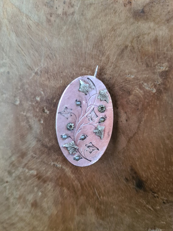 Petite Broche Ancienne étoile Plaqué Or Rose - Style Belle Époque, 25x25mm