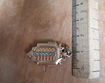 Pendentif Ancien Napoléon III Plaqué Or Rose Avec Corail Et Perle - XIXème Siècle