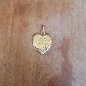 Ciondolo Placcato Oro A Forma Di Cuore Pieno - Gioiello Tema Amore, 9x7 Mm