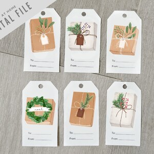 Etiquetas de regalo navideñas imprimibles, etiquetas de regalo navideñas digitales, etiquetas para regalos, etiquetas de regalo para hacer tú mismo, etiquetas de regalo imprimibles, descarga digital, instantánea