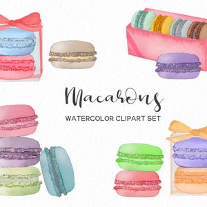 Macaron clip art - Watercolor macarons- dessert clip art - french macarons - bakery clip art watercolor - instant download - Commercial Use