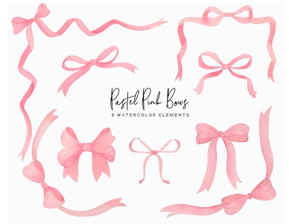 Sparkly Bows Brush Set with Included, pink and red ribbon transparent  background PNG clipart