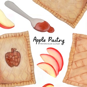 Handpainted Watercolor Pie Clipart - Apple pie clipart - pastry clipart - pastry images - dessert clipart - bakery clip art - non-AI