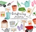 HUGE Gardening Clipart set, Watercolor Garden, Vegetables, Garden tools, Shovels, Rakes, Flowers, Pots, Wheelbarrow, download, commercial 
