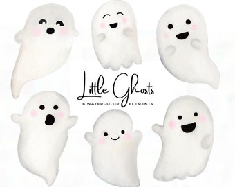 Handpainted - Ghost watercolor clipart - ghost clipart - halloween - watercolor halloween - spooky - cute ghosts - kids halloween - download