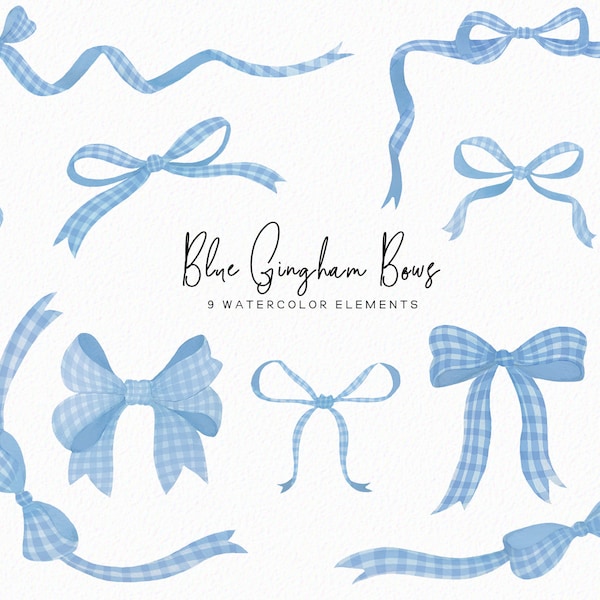 Blue Gingham Bow - Etsy