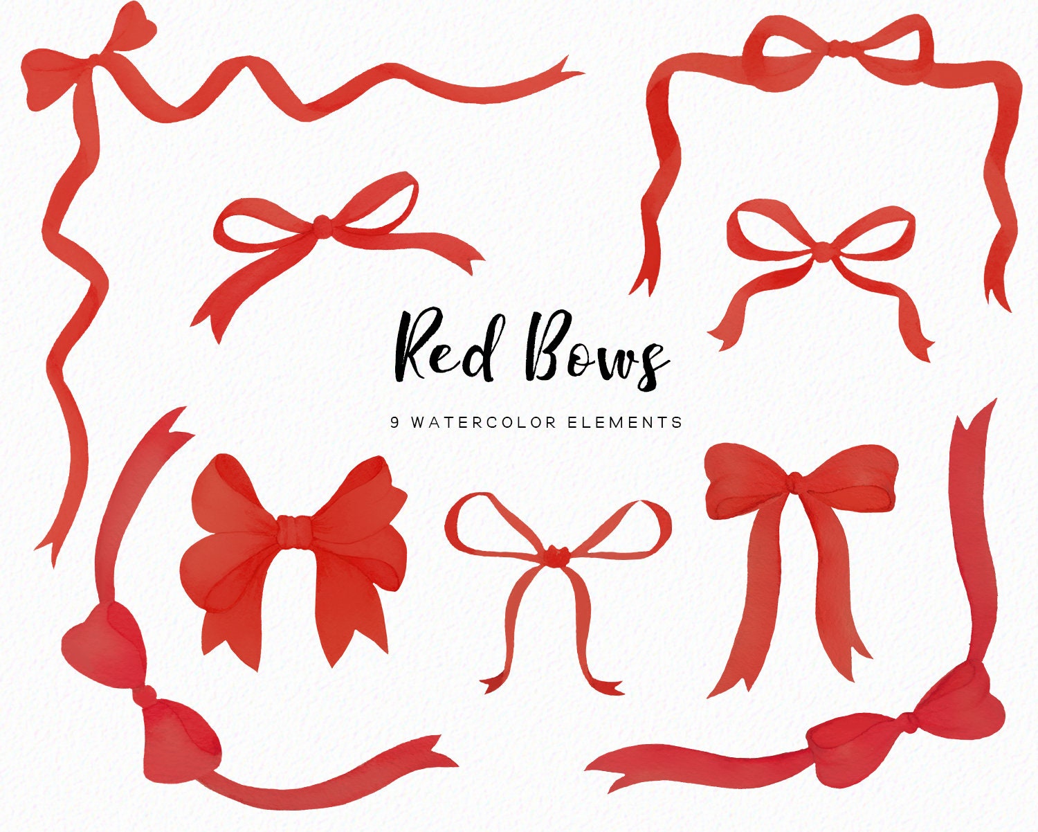 Watercolour Red Bows Clipart Graphic by Jar of Whimsy · Creative Fabrica