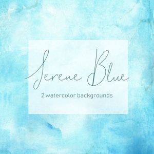 Serene Blue - Blue Watercolor Background - Watercolor wash - blue wash - digital paper - marble watercolor - download Commercial