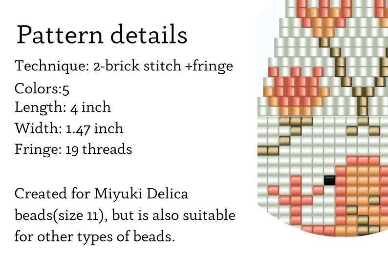 Frog bead earrings pattern pdfmoon brick stitch seed bead digital patternboho bead earringsflower pdf pattern downloadpeyote scheme image 2