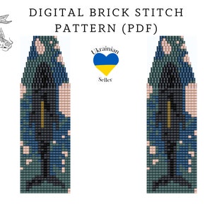 Koi fish bead earrings pattern pdf|lake boho brick stitch seed bead digital pattern|seed bead earrings|pdf pattern download|peyote scheme
