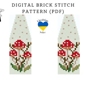 Pilz Perlen Ohrringe Muster pdf|Ziegelstein Muster digital muster|Boho Perlen Ohrringe|pdf Download|Peyote Muster
