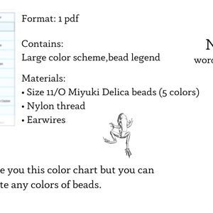Frog bead earrings pattern pdfmoon brick stitch seed bead digital patternboho bead earringsflower pdf pattern downloadpeyote scheme image 3