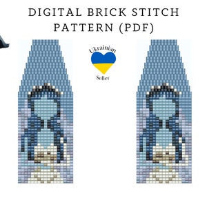 Halloween bride bead earrings pattern pdf|fall brick stitch seed bead digital pattern|seed bead earring|pdf pattern download|peyote scheme