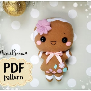 Sewing pattern Gingerbread Christmas ornament pattern Digital pattern Gingerbread plushie pattern