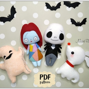 Felt pattern Halloween - PDF pattern Halloween - Skellington pattern felt - Felt pattern Jack - felt pattern Nightmare - Halloween DIY