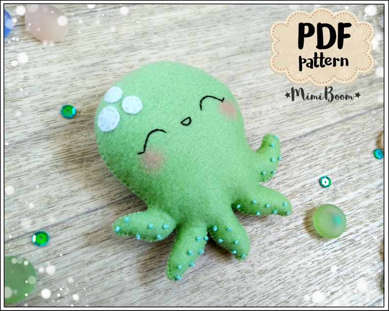 Octopus Pattern Felt Ornament Octopus Easy Pattern PDF Ocean Etsy