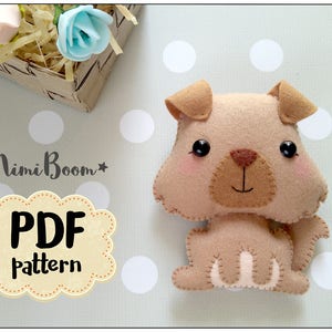 Patron en feutre chien ornement PDF patron chien tutoriel PDF patron de couture animaux Patron de couture DIY patron en feutre