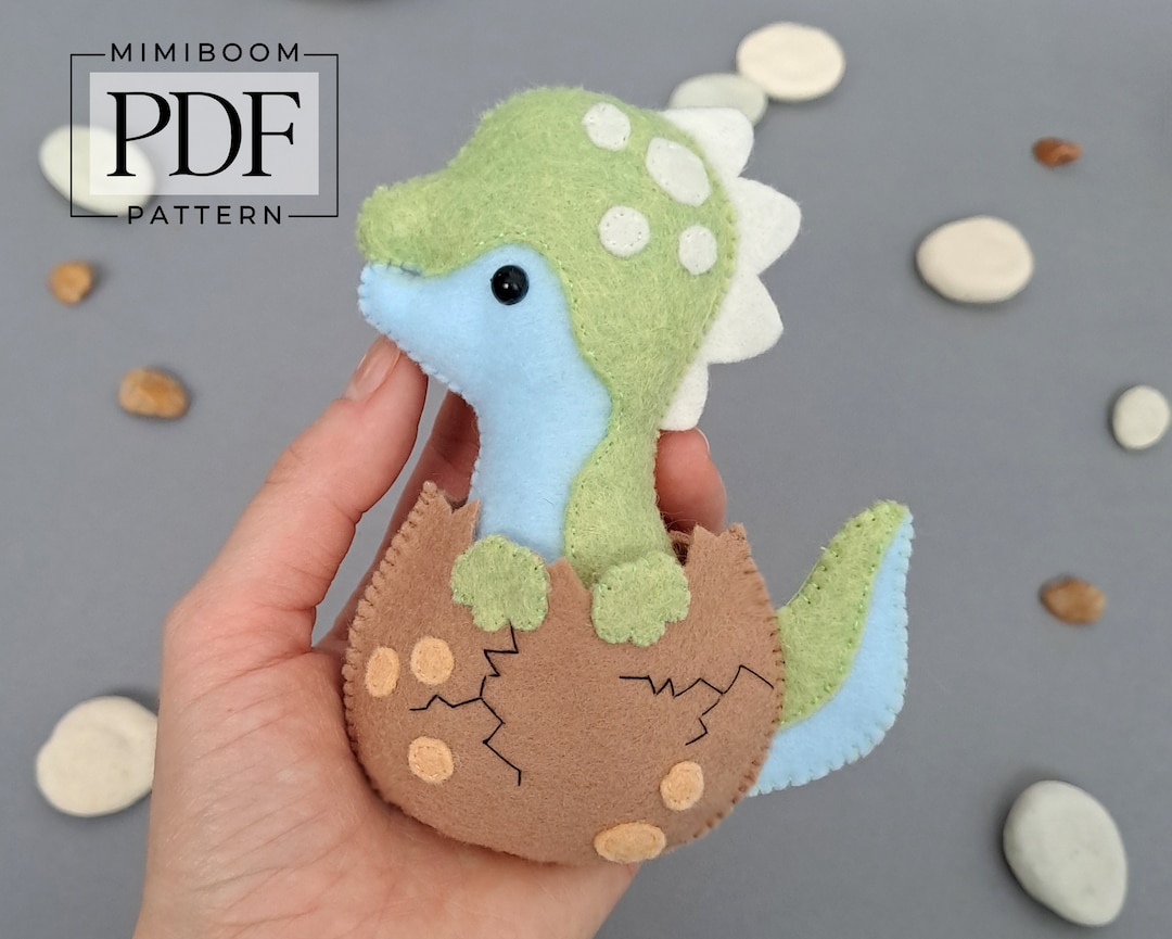 Baby Dino Pattern Felt Dinosaur Pattern PDF Sewing Pattern Dinosaur ...