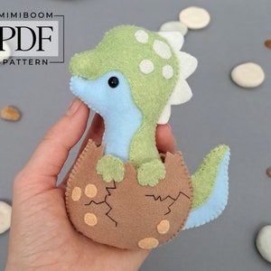 Baby dino pattern felt Dinosaur pattern PDF Sewing pattern dinosaur Sewing with kids Cute dino toy DIY