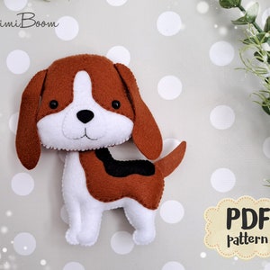 Beagle Pattern Felt PDF Pattern Beagle Felt Ornament Animals Sewing ...