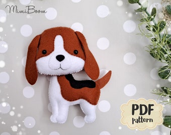 PDF-patroon Beagle vilten ornament: eenvoudig met de hand genaaid puppy